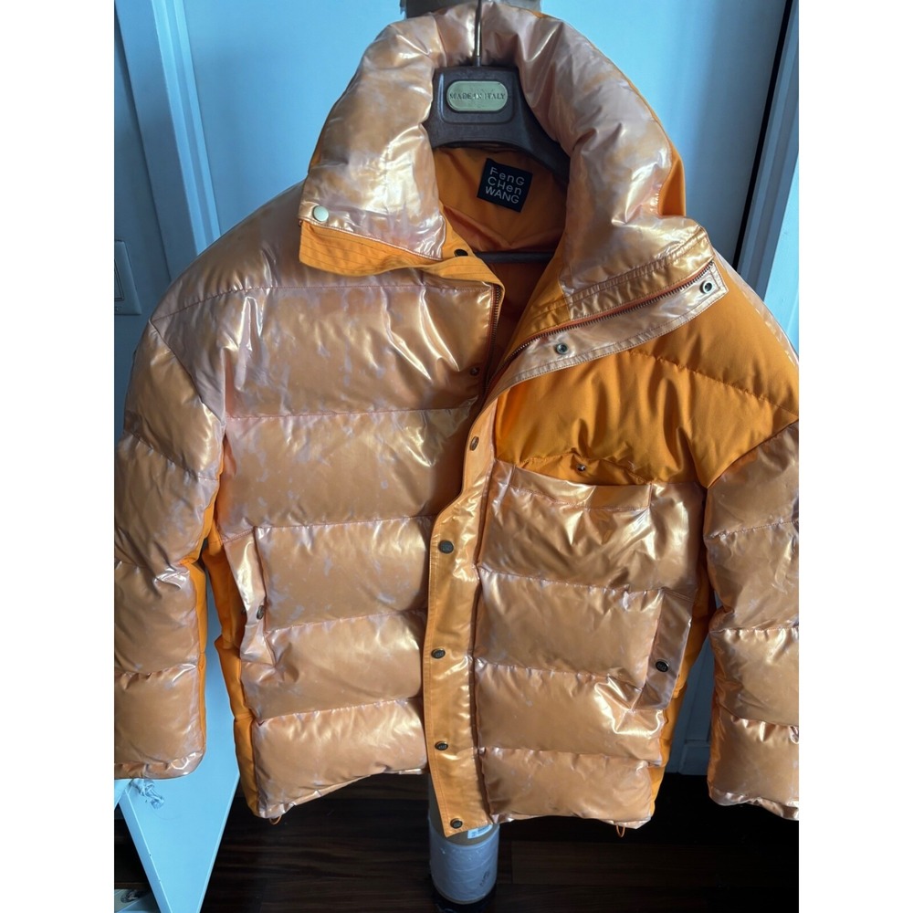 Feng Chen Wang puff duck down oversize orange Jacket Sz L